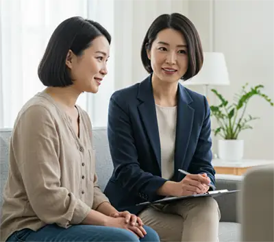 笑顔で対話するイメージ