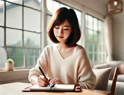 ノートに書いているイメージ