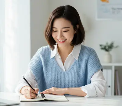 ノートに書いているイメージ